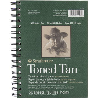 Picture of Strathmore Tan Drawing 400 Series Toned Sketch Pad, 5.5"x8.5", 50 Sheets