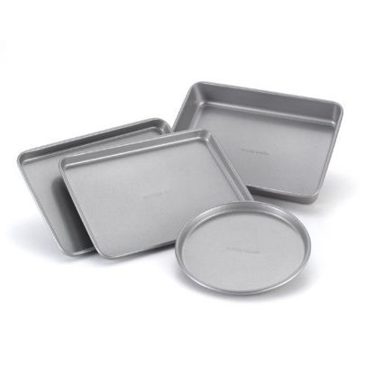 Picture of Farberware Bakeware Steel Nonstick Toaster Oven Pan Set, 4-Piece Baking Set, Gray