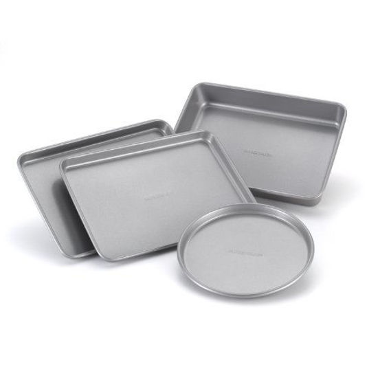 Picture of Farberware Bakeware Steel Nonstick Toaster Oven Pan Set, 4-Piece Baking Set, Gray