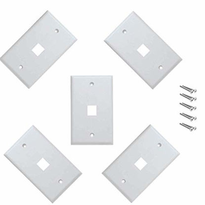 Picture of iMBAPrice Cat5e / Cat6 Keystone Wall Plate - White (1 Port - Pack of 5)