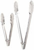 Picture of Chef Craft Set of 2 (1-9" & 1-12") Stainless Steel Clam Shell Food Service Tongs with Sliding Rings. Quality Construction, Dishwasher Safe, Silver