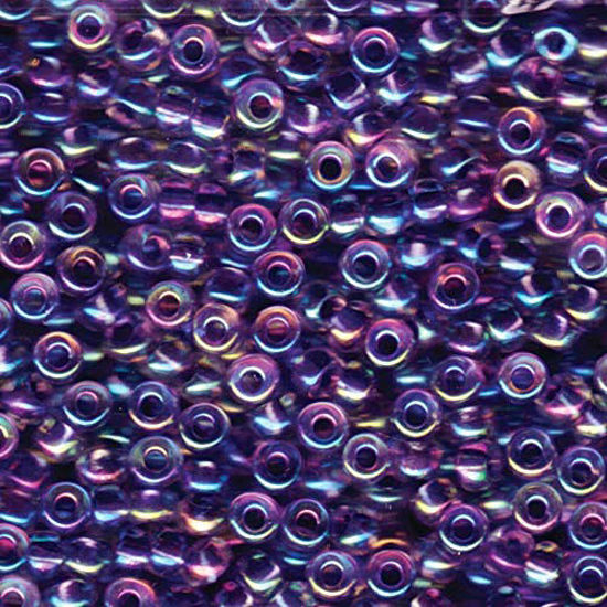 Picture of Miyuki Round Seed Beads Size 6/0 20g Amethyst Lined Crystal AB