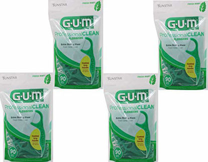 Picture of Gum Professional Clean Flossers, Fresh Mint, 90 Count, Pack of 4