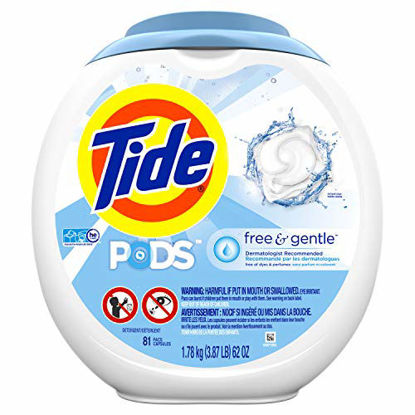Picture of Tide Free and Gentle Laundry Detergent Pods, 81 Count, Unscented and Hypoallergenic for Sensitive Skin
