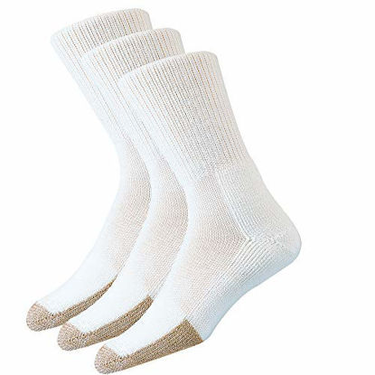 Picture of Thorlos Unisex TX Tennis Thick Padded Crew Sock, White (3 Pack), Large