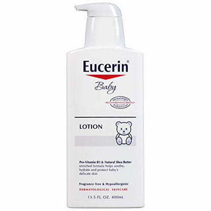 Picture of Eucerin Baby Body Lotion - Hypoallergenic & Fragrance Free, Safe for Everyday Use on Sensitive Skin - 13.5 fl. oz. Pump Bottle