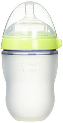 Picture of Comotomo - Soft Hygienic Silicone Baby Bottle Single Pack 3m+ Green - 8 oz.