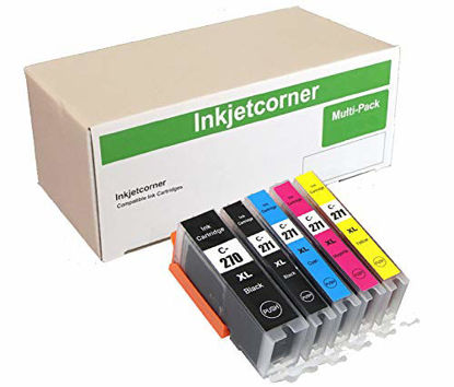 Picture of Inkjetcorner Compatible Ink Cartridges Replacement for PGI-270 CLI-271 PGI 270 XL CLI 271 for use with MG5700 MG6800 TS5020 TS6020 (Big Black, Small Black, Cyan, Magenta, Yellow, 5-Pack)