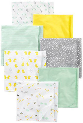 Picture of Simple Joys by Carter's Baby Unisex 7-Pack Flannel Receiving Blankets, Grey/White/Mint, One Size