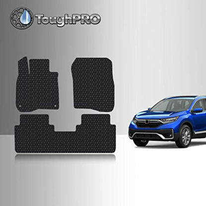Picture of TOUGHPRO Floor Mat Accessories Set (Front Row + 2nd Row) Compatible with Honda CR-V - All Weather - Heavy Duty - (Made in USA) - Black Rubber - 2017, 2018, 2019, 2020, 2021