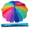 Picture of AMMSUN 7.5ft Beach Umbrella with sand anchor & Tilt Sun Shelter, UV 50+ Protection Outdoor Sunshade Umbrella with Carry Bag for Garden Beach Outdoor (Rainbow)