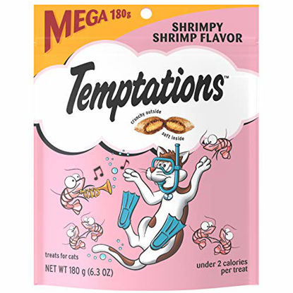 Picture of TEMPTATIONS Classic Crunchy and Soft Cat Treats Shrimpy Shrimp Flavor, 6.3 oz. Pouch