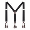 Picture of Mens Brown Button End Suspenders - Adjustable Elastic Y Shape Tuxedo Suspender by AWAYTR (Black)