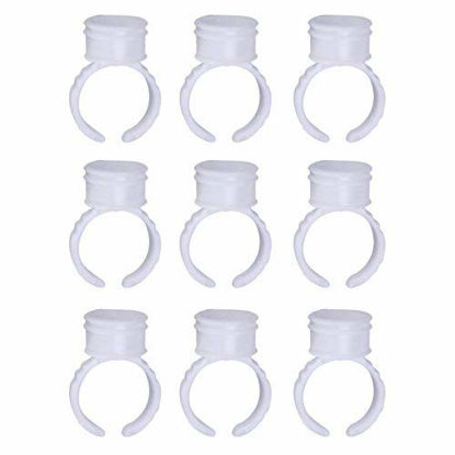 Picture of COOSKIN 100pcs Microblading Pigment Glue Rings Tattoo Ink Holder For Semi Permanent Makeup