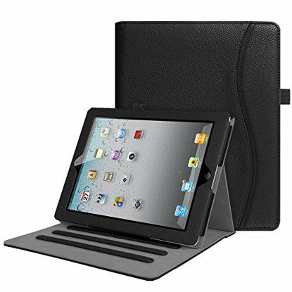 Picture of Fintie Case for iPad 2 3 4 (Old Model) 9.7 inch Tablet - [Corner Protection] Multi-Angle Viewing Smart Stand Cover with Pocket, Auto Sleep/Wake for iPad 2, iPad 3 & iPad 4th Gen Retina Display, Black