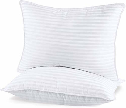Picture of Utopia Bedding (2 Pack) Premium Plush Pillow - Fiber Filled Bed Pillows - Queen Size 20 x 28 Inches - Cotton Blend Pillows for Sleeping - Fluffy and Soft Pillows