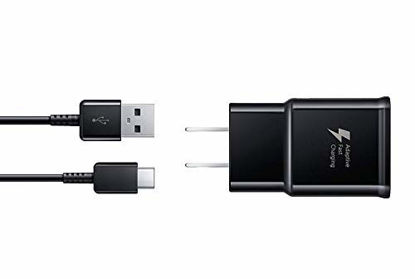 Picture of Samsung EP-TA20JBEUGUS Fast Charge USB-C 15W Wall Charger for Galaxy Note 8, 9, Galaxy S8, S8+, S9, S9+, S10, S10+, S10E Inbox Replacement - Retail Packaging - Black