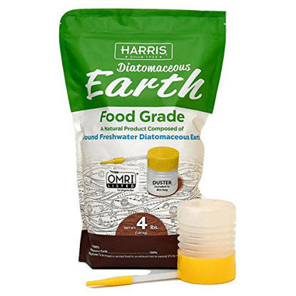 Picture of HARRIS DE-FG4P Diatom Diatomaceous Earth Food Grade, 4lb w/Free, Duster, Orinal Vesion