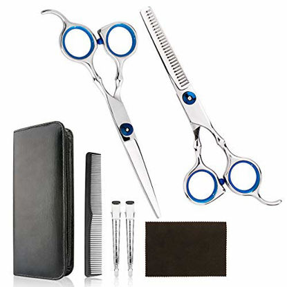 Picture of Professional Home Hair Cutting Kit - Quality Home Haircutting Scissors Barber/Salon/Home Thinning Shears Kit with Comb and Case for Men and Women