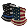 Picture of 2 Pack American US Flag Seamless Bandanas Unisex Reusable Washable Cloth Face Neck Gaiter Breathable Covering for Men & Women Dust Outdoor Sports