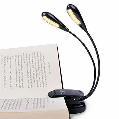 Vekkia Rechargeable LED Neck Reading Light, Book Lights for Reading in Bed,  3 Brightness Levels, Flexible Soft Silicone Arms Comfortable Wear, Long