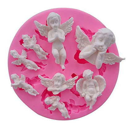 Picture of Mujiang Angel Baby Fondant Mold Silicone Cake Decorating Tools Chocolate Polymer Clay Molds Cake Topper Decoration
