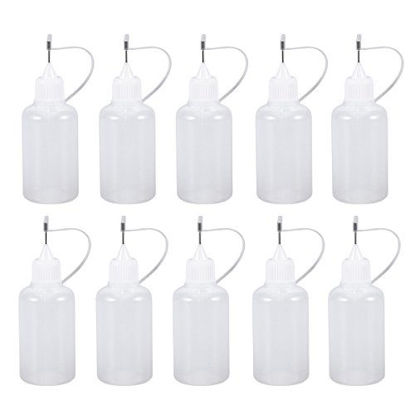 Picture of ULTNICE Needle Tip Glue Bottle Applicator Bottles Needle Squeeze Bottle DIY Quilling Tool 30ml Pack of 10