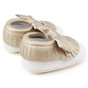 Picture of Delebao Infant Toddler Baby Soft Sole Tassel Bowknot Moccasinss Crib Shoes (6-12 Months, White & Gold)