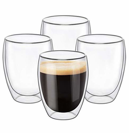 Glass Cups,Double Walled Insulated Drinking Glasses with Handle Coffee Cups, Tea Cups, Latte Cups, Beer Glasses, Latte Mug, Clear Mugs, Glass