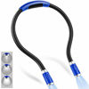 Picture of Vekkia Rechargeable 4 LED Neck Reading Light, Book Lights for Reading in Bed, 3 Brightness Levels, 2 Flexible Soft Silicone Arms Comfortable Wear, Long Lasting. Perfect for Bookworms, Craft & Knitting