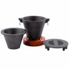 Picture of ChefMaster , Cast Iron Mini Hibachi Grill, Indoor S'mores Appetizers Pu-Pu Griller, Mini Portable Hibachi Stove with Wooden Base and Fuel Holder