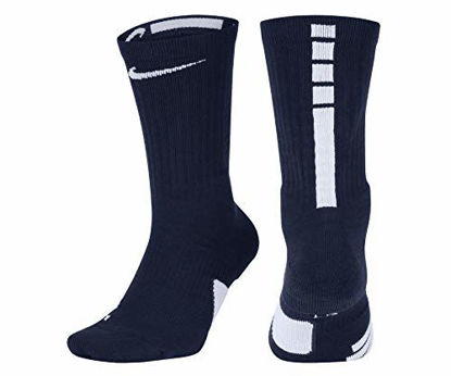Picture of Nike elite socks blue small, Midnight Navy/White/White, Small 3Y-5Y / 4-6 WMNS