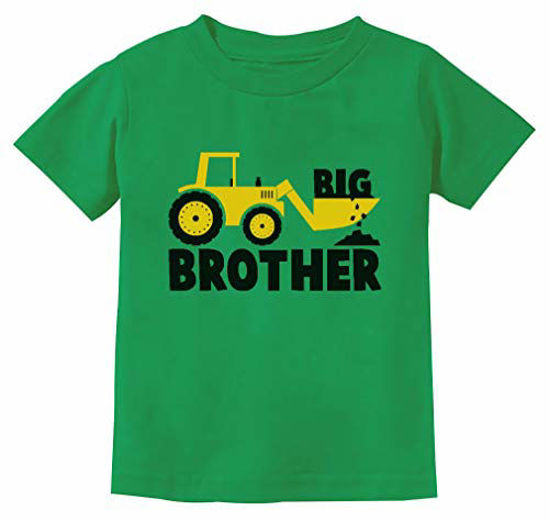 Picture of Tstars - Big Brother Gift for Tractor Loving Boys Toddler/Infant Kids T-Shirt 3T Green