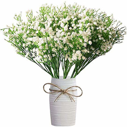 Picture of 12 Pcs Babys Breath Artificial Flowers,LYLYFAN Gypsophila Real Touch Flowers for Wedding Party Home Garden Decoration