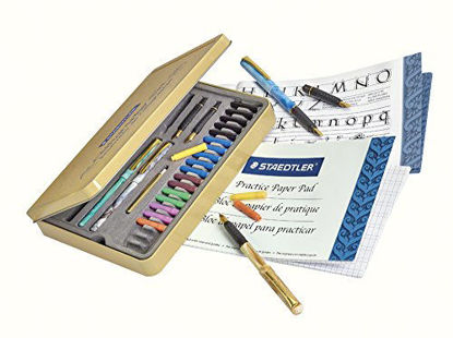 Picture of STAEDTLER calligraphy pen set, Complete 33 piece tin, ideal for all skill levels, 899 SM5,Assorted