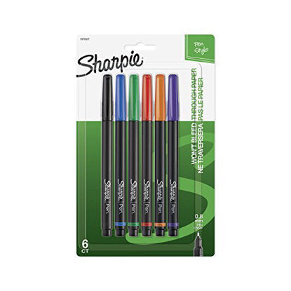 Picture of Sharpie 1976527 Pen, Fine Point, Assorted Colors, 6-Count