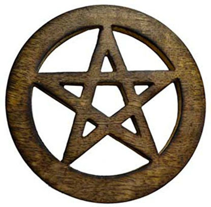 Picture of AzureGreen Pentagram Altar Tile 4" (Brown) (Brown) (Black) (Brown)