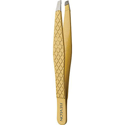 Picture of Revlon Gold Series Slant Tip Tweezer, Tips Coated with Diamond Particles for Maximum Gripping Power