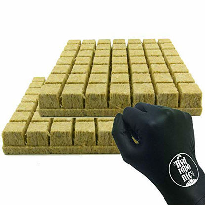 Picture of GRODAN A OK Rockwool Stonewool Hydroponic Grow Media Starter Cubes Plugs - 1.5" x 1.5" - Sheet of 98
