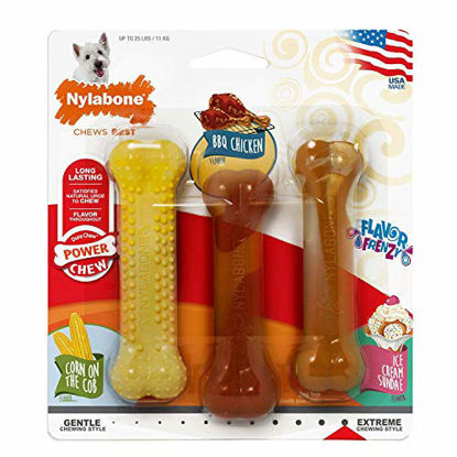 Picture of Nylabone Flavor Frenzy Power Chew DuraChew Dog Toys, Summer BBQ Flavors, Up to 25 lbs