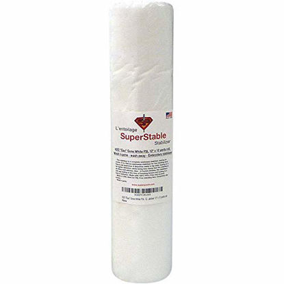 Picture of H2O Eau Gone White FSL 12 inch x 10 Yard Roll. Wash n Gone - Wash Away - SuperStable Embroidery Stabilizer Backing