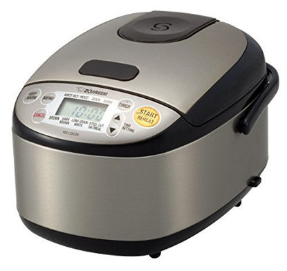 Picture of Zojirushi NS-LGC05XB Micom Rice Cooker & Warmer, 3-Cups (uncooked), Stainless Black