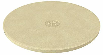 Picture of Pizza Stone for Best Crispy Crust Pizza, Only Stoneware with Thermarite (Engineered Tuff Cordierite). Durable, Certified Safe, for Ovens & Grills. 14 Round 5/8 Thick, Bonus Free Scraper