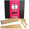 Picture of Sushi Making Kit Deluxe with Chopsticks - 100% Bamboo - Includes 2 Rolling Mats, Rice Spreader, Rice Paddle, 5 Pairs Chopsticks