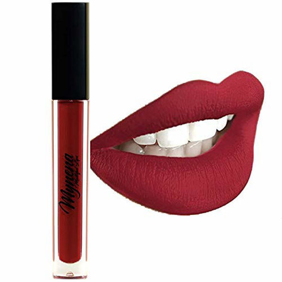 Picture of Mynena Dark Red Liquid Matte Lipstick Long Lasting - Elle