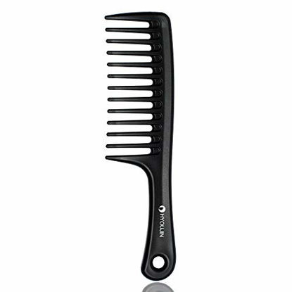 Picture of HYOUJIN Black Wide Tooth Comb Detangling Hair Brush,Paddle Hair Comb,Care Handgrip Comb-Best Styling Comb for Long Hair