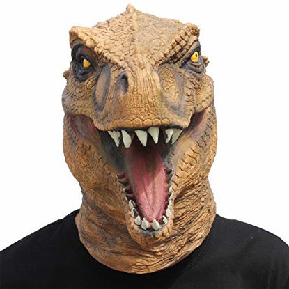 Picture of CreepyParty Novelty Halloween Costume Party Animal Jurassic Head Mask (Dinosaur)