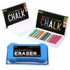 Picture of Huntz Non-Toxic White Dustless Chalk (12 ct Box) and Colored Dustless Chalk (12 ct Box) Bundle/Premium Microfibre Eraser