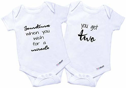 Picture of TWINSTUFF Twin Onesies Outfits for Baby Girls & Boys, Perfect for Newborn Twins 2 Pack