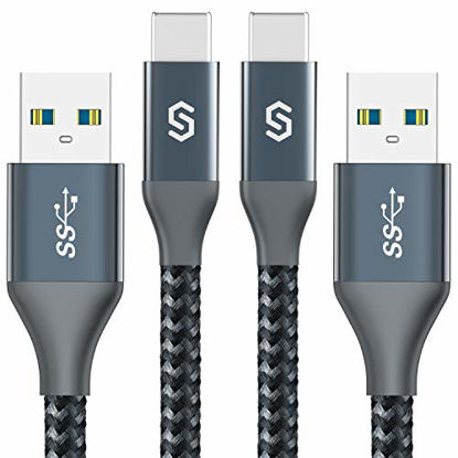 Picture of USB Type C Cable, Syncwire [2 Pack, 6Ft] USB 3.0 Fast Charging & Sync Nylon Braided USB A to USB-C Charger Cord for Samsung Galaxy S10/S9/S8 Plus/Note 9/8, Nintendo Switch, LG V30, V20, G6, G5